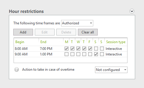 Force logoff when logon hours expire